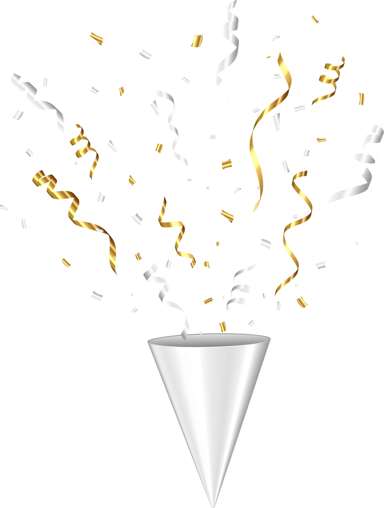 Metallic Celebratory Silver Party Popper